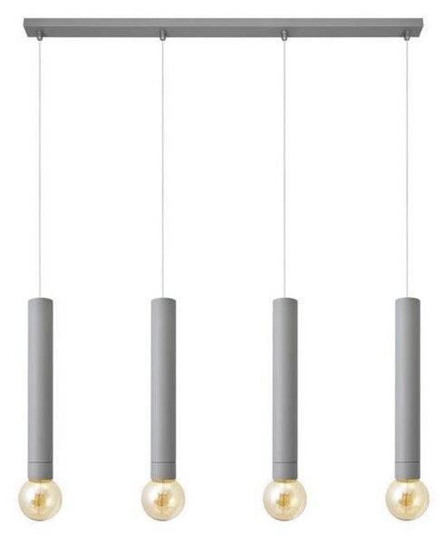 Lustr na lanku TUBA 4xE27/15W/230V šedá