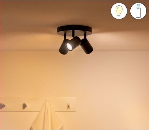 WiZ - LED RGBW Stmívatelné bodové svítidlo IMAGEO 3xGU10/4,9W/230V černá Wi-Fi