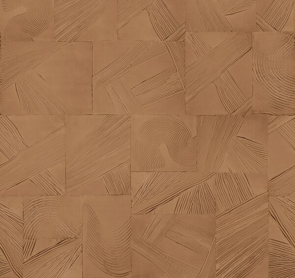 Geometrická vliesová obrazová tapeta na zeď, hnědá, DGROC3023-260, Rock, Masureel