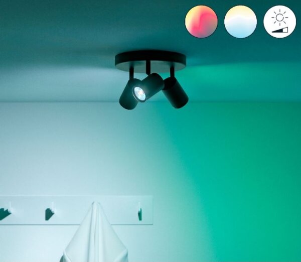 WiZ - LED RGBW Stmívatelné bodové svítidlo IMAGEO 3xGU10/4,9W/230V černá Wi-Fi