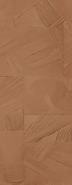 Geometrická vliesová obrazová tapeta na zeď, hnědá, DGROC3022-260, Rock, Masureel