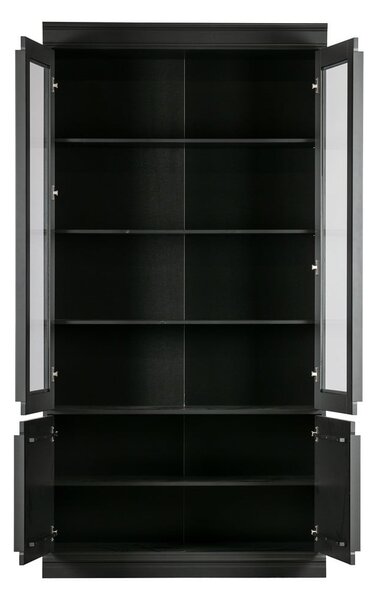 Černá vitrína z borovicového dřeva 110x215x44 cm Organize – WOOOD