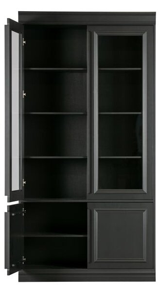 Černá vitrína z borovicového dřeva 110x215x44 cm Organize – WOOOD