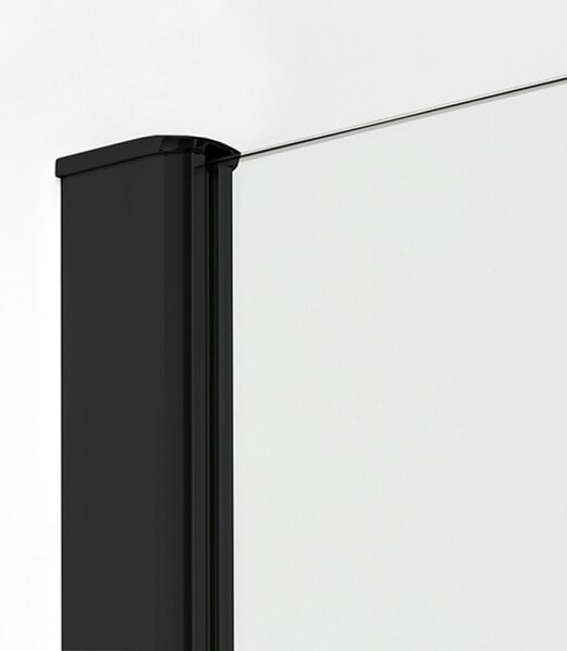 New Trendy New Komfort Black sprchový kout 90x90 cm půlkulatá černá matný/průhledné sklo K-0469