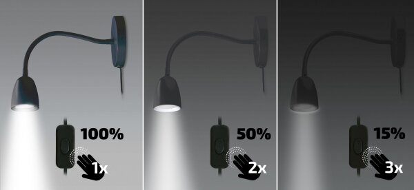 Brilagi - LED Stmívatelná nástěnná lampička LED/4W/230V černá