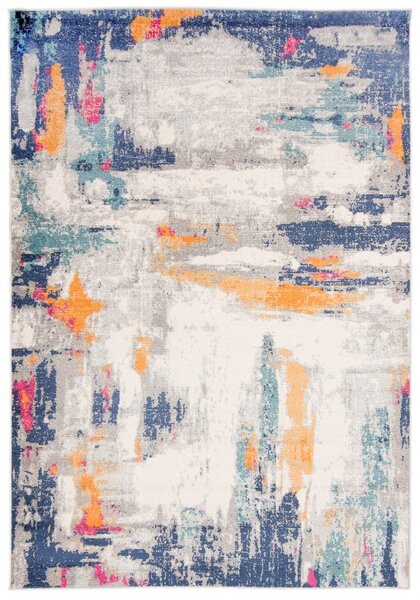 Makro Abra Kusový koberec DENVER G039A Abstraktní moderní modrý vícebarevný Rozměr: 80x150 cm