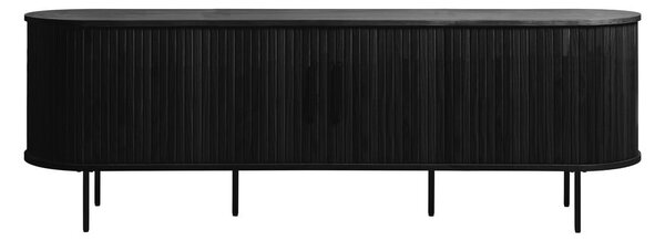 Černý TV stolek v dekoru dubu 56x180 cm Nola – Unique Furniture