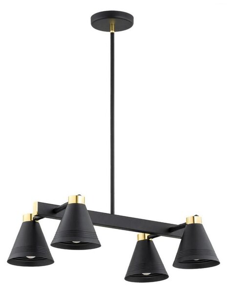 Argon 1774 - Lustr na tyči AVALONE 4xE27/15W/230V černá/zlatá