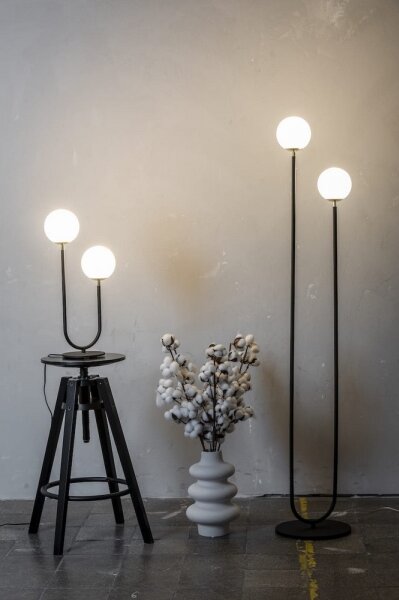 Argon 7072 - Stolní lampa FERRONE 2xE14/7W/230V černá/bílá/zlatá