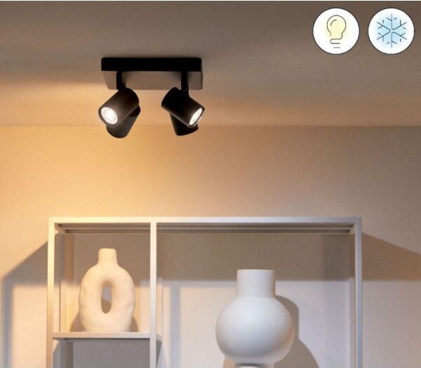 WiZ - LED RGBW Stmívatelné bodové svítidlo IMAGEO 4xGU10/4,9W/230V černá Wi-Fi