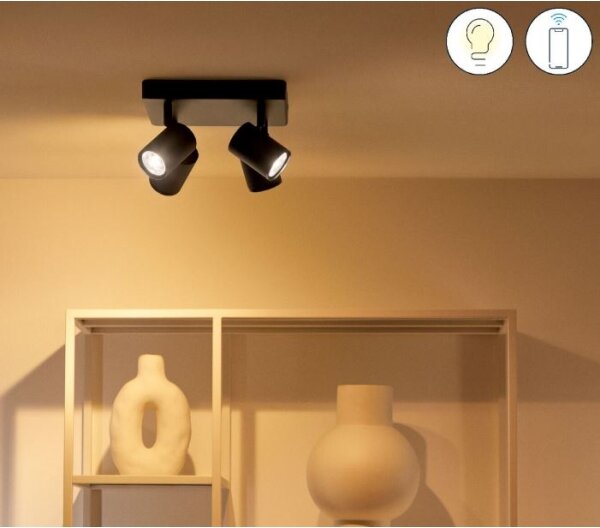 WiZ - LED RGBW Stmívatelné bodové svítidlo IMAGEO 4xGU10/4,9W/230V černá Wi-Fi