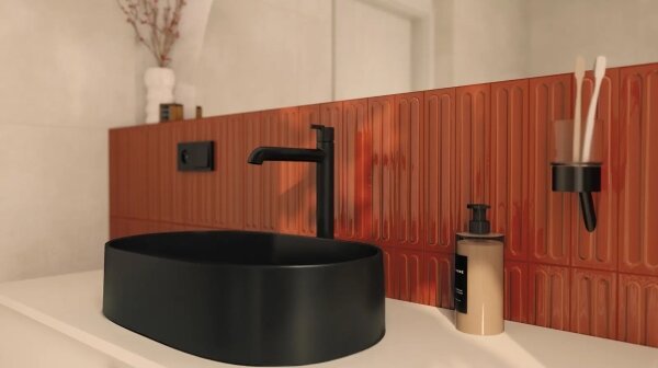 Deante CQS_NU6S - Umyvadlo na desku SILIA 35x55 cm granit/černá
