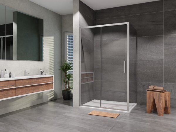 Sprchový kout obdélník posuvný Vati 1400x800, chrom, čiré sklo