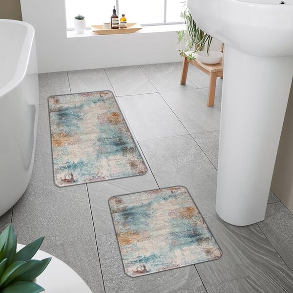 Modro-šedé koupelnové předložky v sadě 2 ks 60x100 cm – Mila Home
