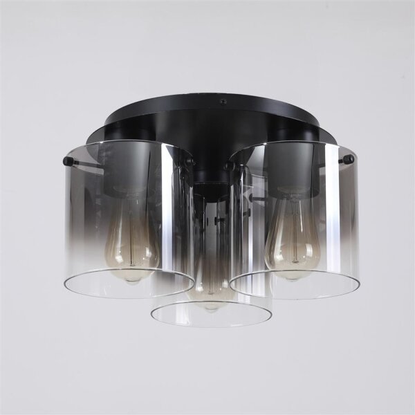 Searchlight 88911-3BK - Stropní svítidlo SWEDEN 3xE27/60W/230V pr.39 cm čer/kouř