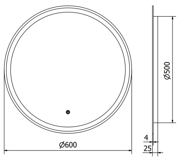 Mexen Gobi koupelnové zrcadlo podsvícené, kulaté 60 cm, LED 6000K, proti mlze - 9801-060-060-611-00