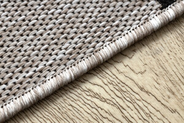 Balta Kusový koberec Sisal FLOORLUX 20608 Marokánsky vzor stříbrný / černý Rozměr: 120x170 cm