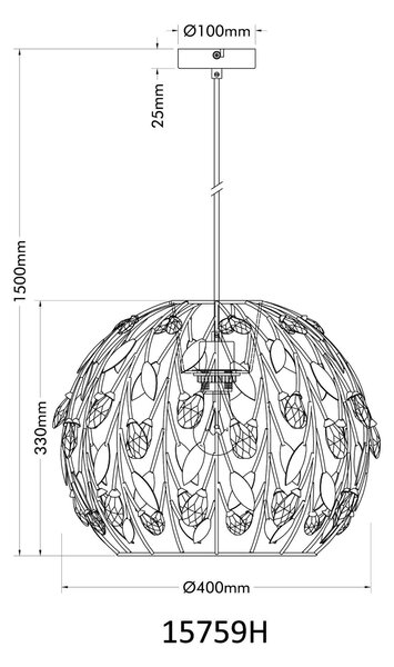 ZÁVĚSNÉ SVÍTIDLO, 40/150 cm Globo - Online Only svítidla, Online Only