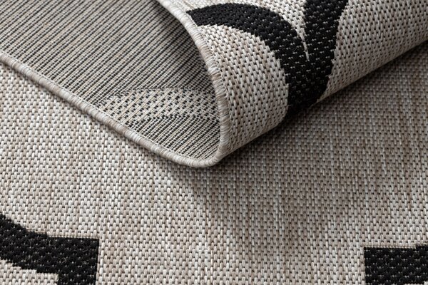Balta Kusový koberec Sisal FLOORLUX 20608 Marokánsky vzor stříbrný / černý Rozměr: 120x170 cm