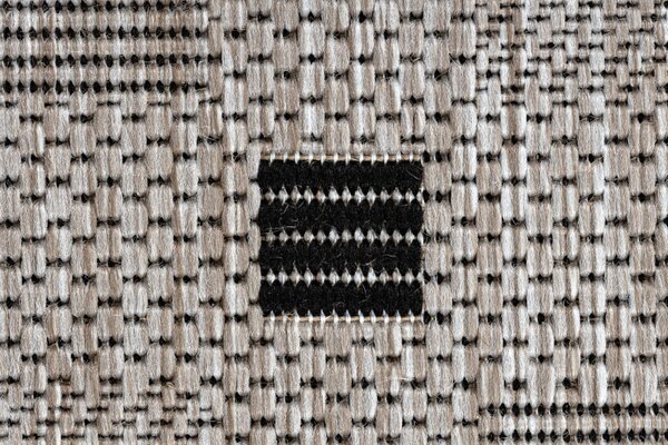 Balta Kusový koberec Sisal FLOORLUX 20079 stříbrný / černý Rozměr: 80x150 cm