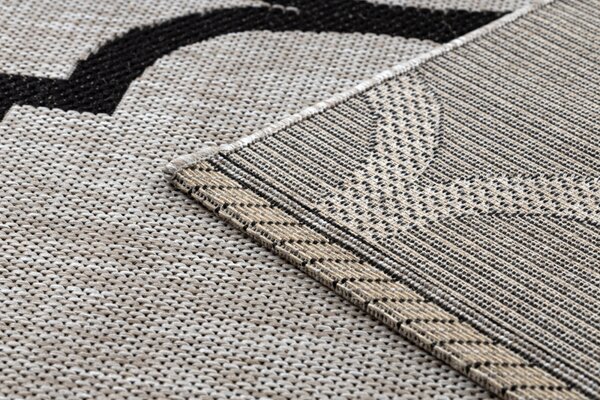 Balta Kusový koberec Sisal FLOORLUX 20608 Marokánsky vzor stříbrný / černý Rozměr: 120x170 cm