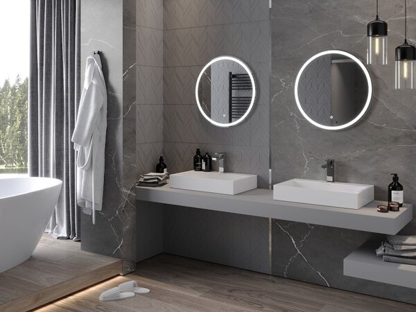 Mexen Gobi koupelnové zrcadlo podsvícené, kulaté 60 cm, LED 6000K, proti mlze - 9801-060-060-611-00