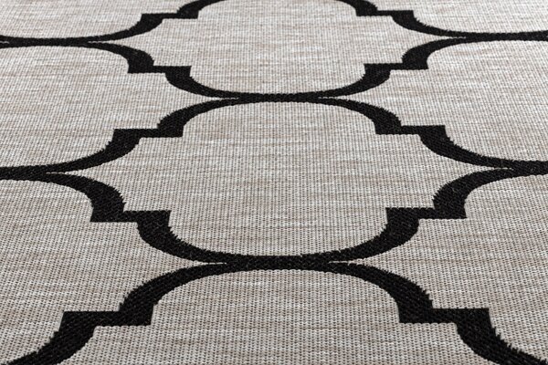 Balta Kusový koberec Sisal FLOORLUX 20608 Marokánsky vzor stříbrný / černý Rozměr: 120x170 cm