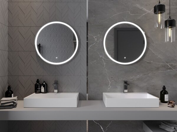 Mexen Gobi koupelnové zrcadlo podsvícené, kulaté 60 cm, LED 6000K, proti mlze - 9801-060-060-611-00
