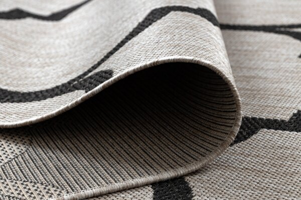 Balta Kusový koberec Sisal FLOORLUX 20608 Marokánsky vzor stříbrný / černý Rozměr: 120x170 cm