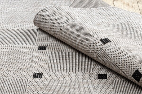 Balta Kusový koberec Sisal FLOORLUX 20079 stříbrný / černý Rozměr: 80x150 cm