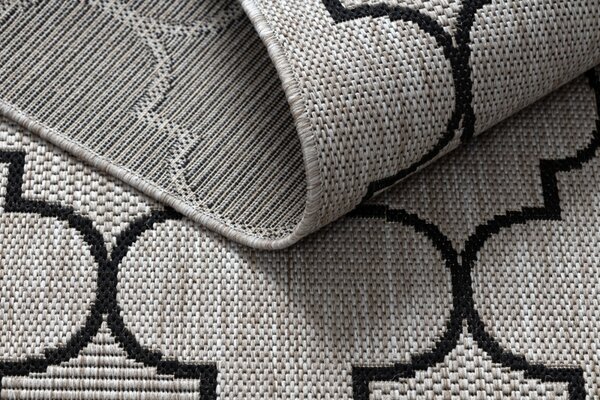Balta Kusový koberec Sisal FLOORLUX 20607 stříbrný / černý Rozměr: 60x110 cm
