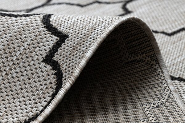 Balta Kusový koberec Sisal FLOORLUX 20607 stříbrný / černý Rozměr: 60x110 cm