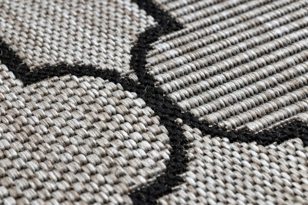 Balta Kusový koberec Sisal FLOORLUX 20607 stříbrný / černý Rozměr: 60x110 cm