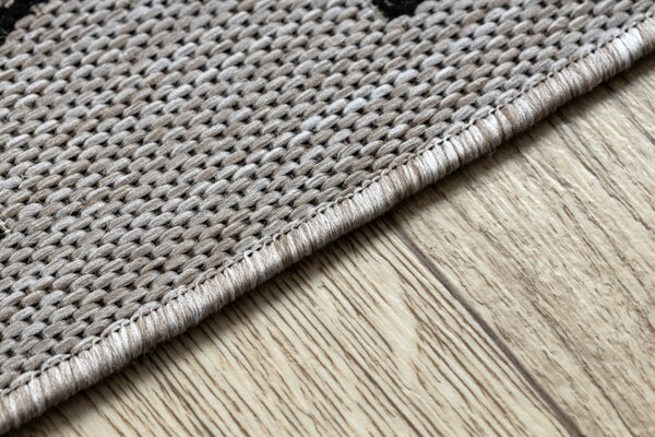 Balta Kusový koberec Sisal FLOORLUX 20607 stříbrný / černý Rozměr: 60x110 cm