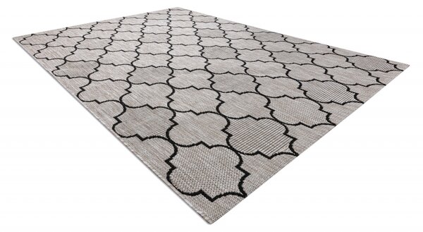 Balta Kusový koberec Sisal FLOORLUX 20607 stříbrný / černý Rozměr: 60x110 cm