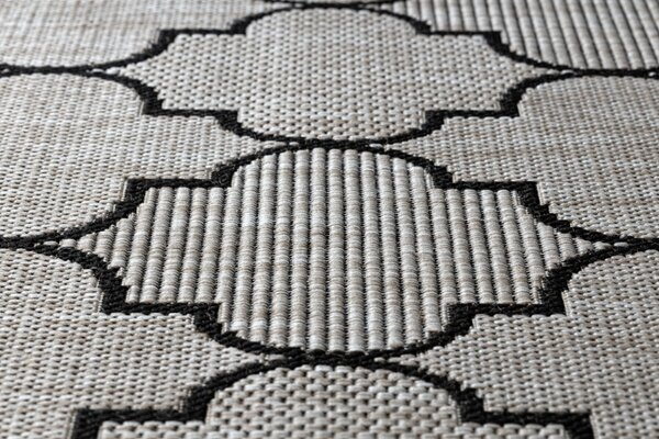 Balta Kusový koberec Sisal FLOORLUX 20607 stříbrný / černý Rozměr: 60x110 cm