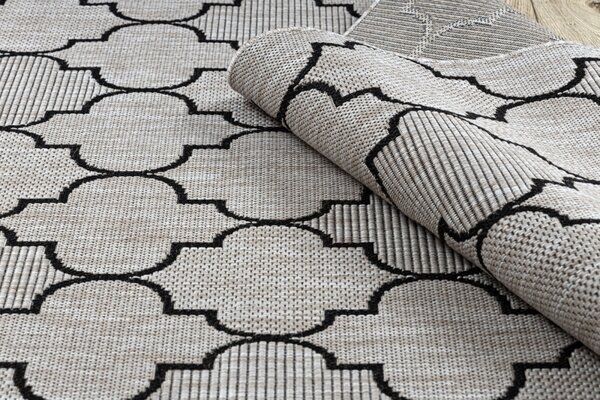 Balta Kusový koberec Sisal FLOORLUX 20607 stříbrný / černý Rozměr: 60x110 cm
