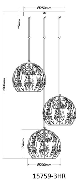 ZÁVĚSNÉ SVÍTIDLO, 40/150 cm Globo - Online Only svítidla, Online Only
