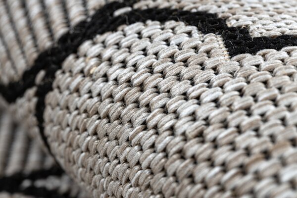 Balta Kusový koberec Sisal FLOORLUX 20607 stříbrný / černý Rozměr: 60x110 cm
