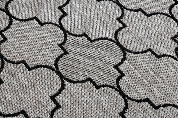 Balta Kusový koberec Sisal FLOORLUX 20607 stříbrný / černý Rozměr: 60x110 cm