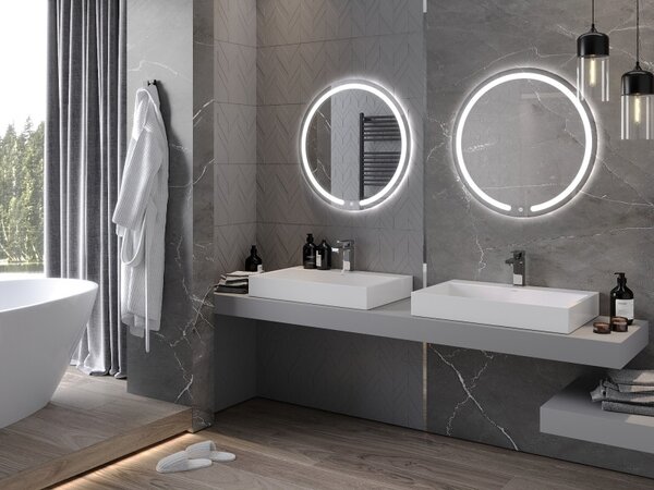 Mexen Rose kulaté podsvícené koupelnové zrcadlo, 70 cm, LED 6000K, proti mlze - 9810-070-070-611-00