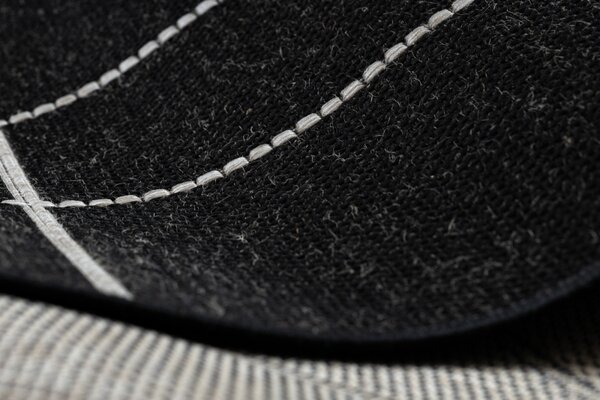 Balta Kusový koberec Sisal FLOORLUX 20605 geometrický vzor černý / stříbrný Rozměr: 80x150 cm