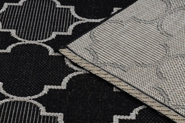 Balta Kusový koberec Sisal FLOORLUX 20607 černý / stříbrný Rozměr: 80x150 cm