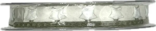 Vánoční stuha girlandová STARS WHITE 20mm x 5m
