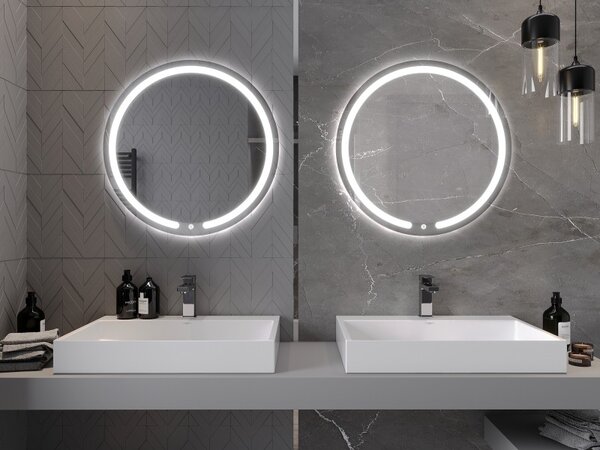 Mexen Rose kulaté podsvícené koupelnové zrcadlo, 70 cm, LED 6000K, proti mlze - 9810-070-070-611-00