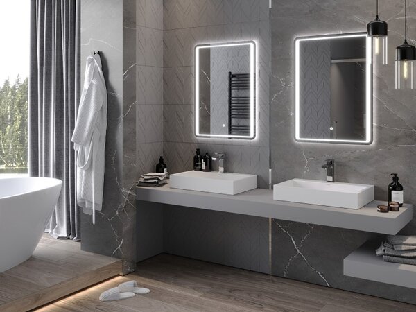 Mexen Zusa koupelnové zrcadlo s podsvícením 60 x 80 cm, LED 6000K, antikorozní - 9808-060-080-611-00