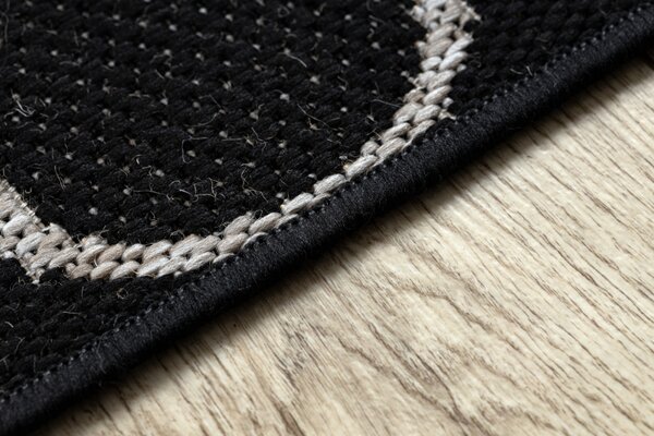 Balta Kusový koberec Sisal FLOORLUX 20607 černý / stříbrný Rozměr: 80x150 cm