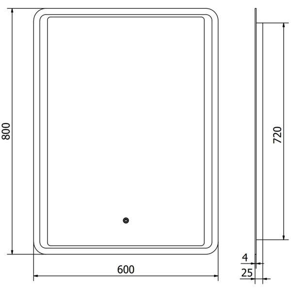 Mexen Zusa koupelnové zrcadlo s podsvícením 60 x 80 cm, LED 6000K, antikorozní - 9808-060-080-611-00