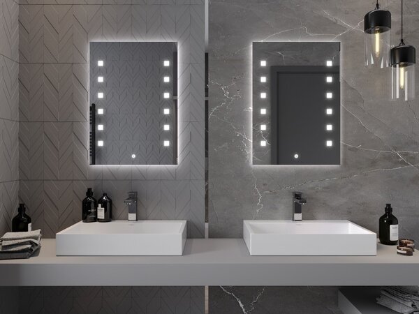 Mexen Ner podsvícené koupelnové zrcadlo 50 x 70 cm, LED 6000K, proti zamlžení - 9809-050-070-611-00