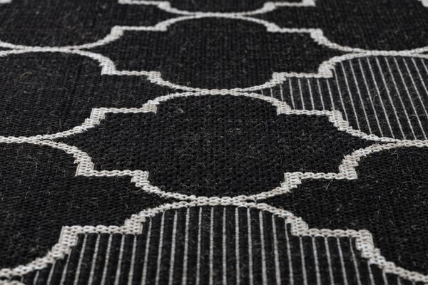 Balta Kusový koberec Sisal FLOORLUX 20607 černý / stříbrný Rozměr: 80x150 cm